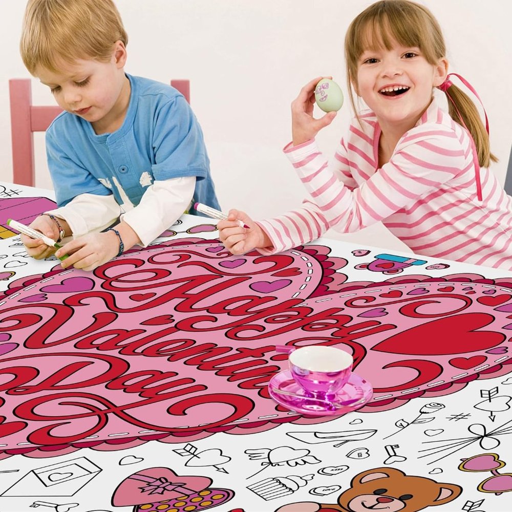 NEW Valentines Stickers with Coloring Tablecloth -Valentines Day Gifts - Picture 5 of 6